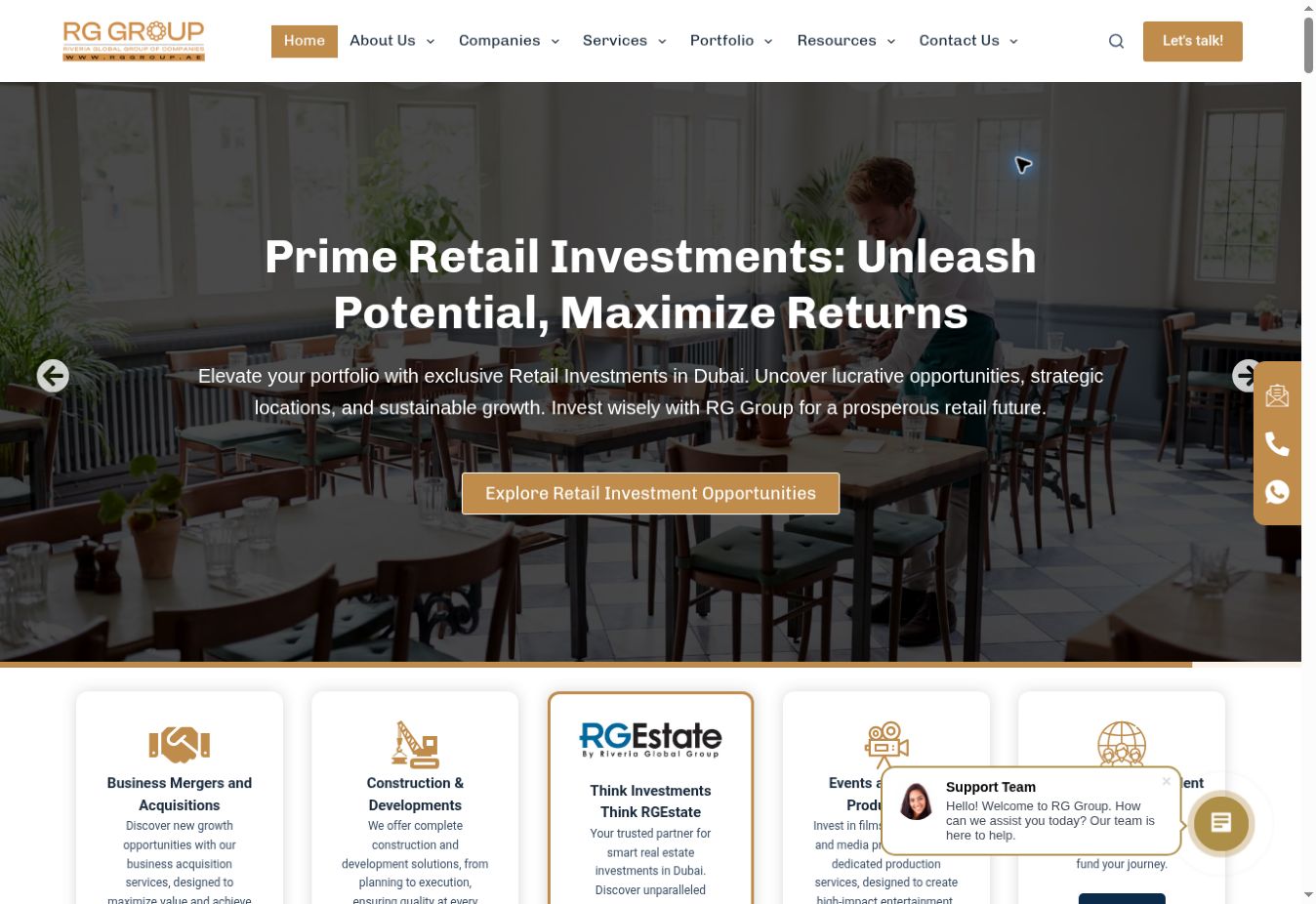 RG Group website screenshot